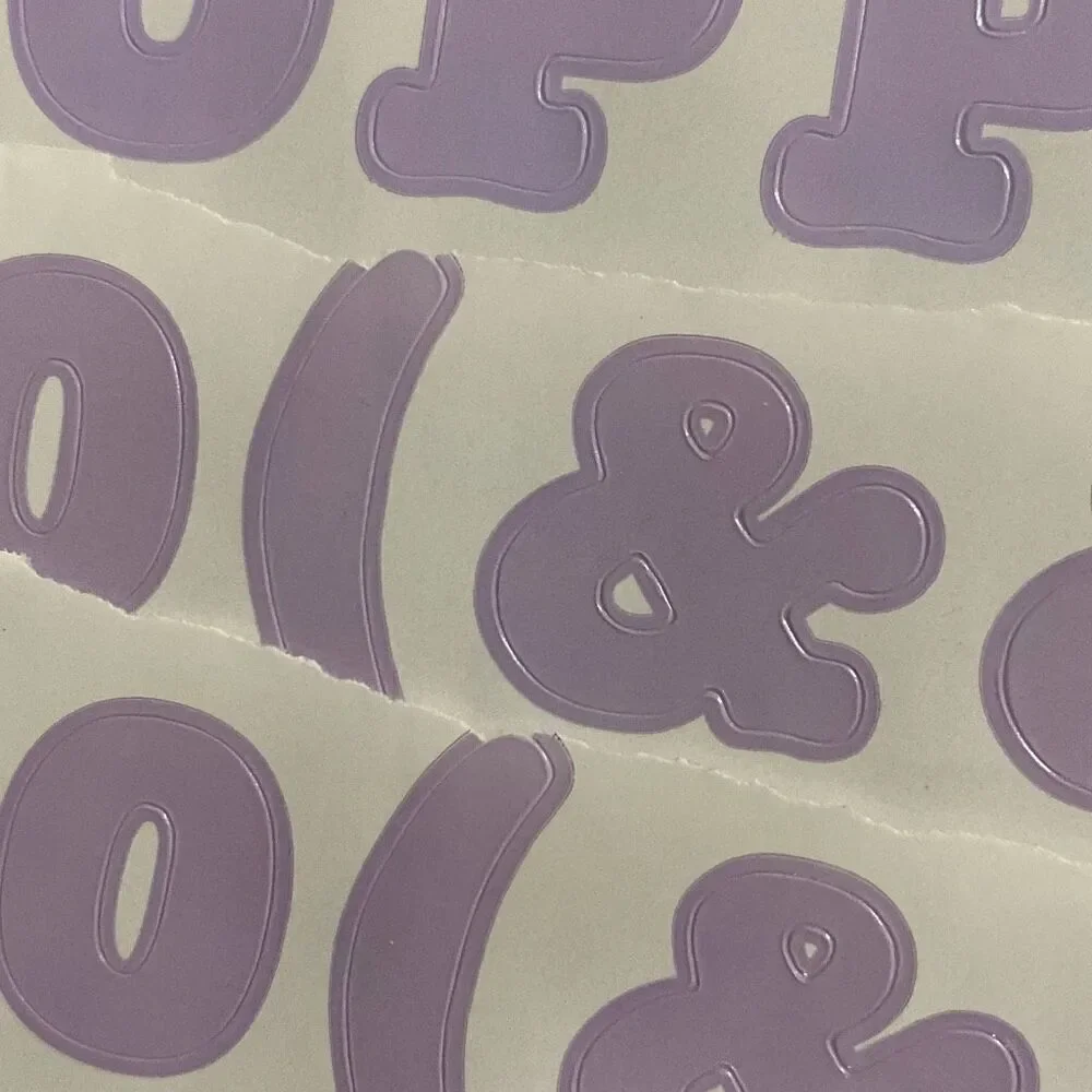 VTG Making Memories Stickers Letters Numbers Symbols 8 Sheets Pastel Lavender